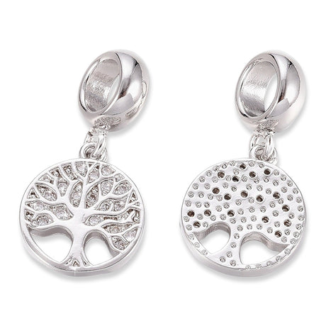 Charm-Anhänger Baum des Lebens mit Zirkonia, Farbe Platin - PerlineBeads SA