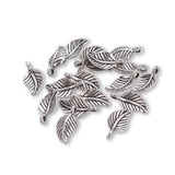 Charm - Anhänger Blatt, Farbe antik Silber - PerlineBeads SA