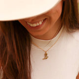 Charm - Anhänger Cowboy Stiefel - Edelstahl PVD - Gold - PerlineBeads SA