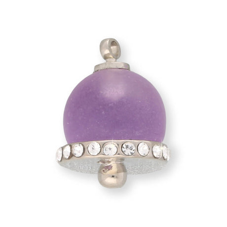 Charm / Anhänger “Glöcken” - Farbe Violett/Silber - PerlineBeads SA