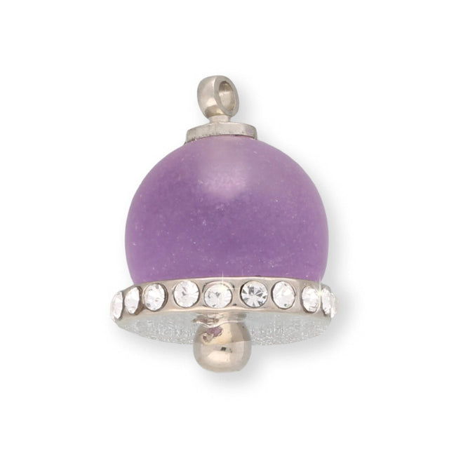 Charm / Anhänger “Glöcken” - Farbe Violett/Silber - PerlineBeads SA