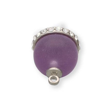 Charm / Anhänger “Glöcken” - Farbe Violett/Silber - PerlineBeads SA
