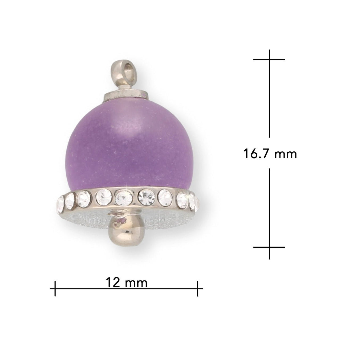 Charm / Anhänger “Glöcken” - Farbe Violett/Silber - PerlineBeads SA