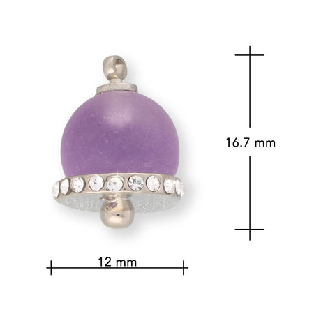 Charm / Anhänger “Glöcken” - Farbe Violett/Silber - PerlineBeads SA