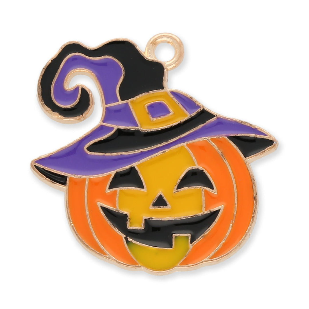 Charm / Anhänger Halloween “Kürbis mit Hut” - PerlineBeads