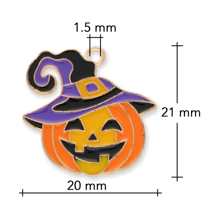 Charm / Anhänger Halloween “Kürbis mit Hut” - PerlineBeads