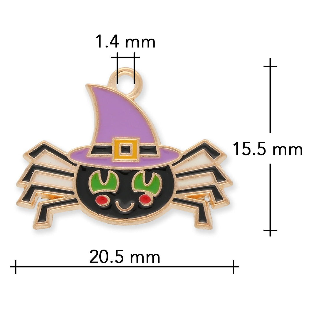 Charm / Anhänger Halloween “Spinne mit Hut” - PerlineBeads