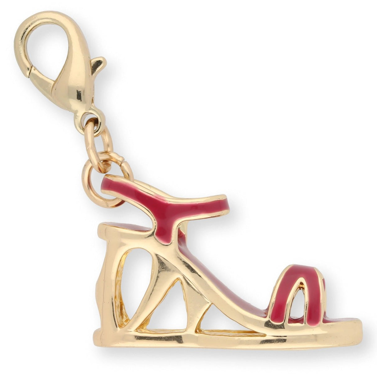 Charm / Anhänger “Keilsandal” - Farbe Gold/Bordeaux - PerlineBeads SA