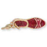 Charm / Anhänger “Keilsandal” - Farbe Gold/Bordeaux - PerlineBeads SA