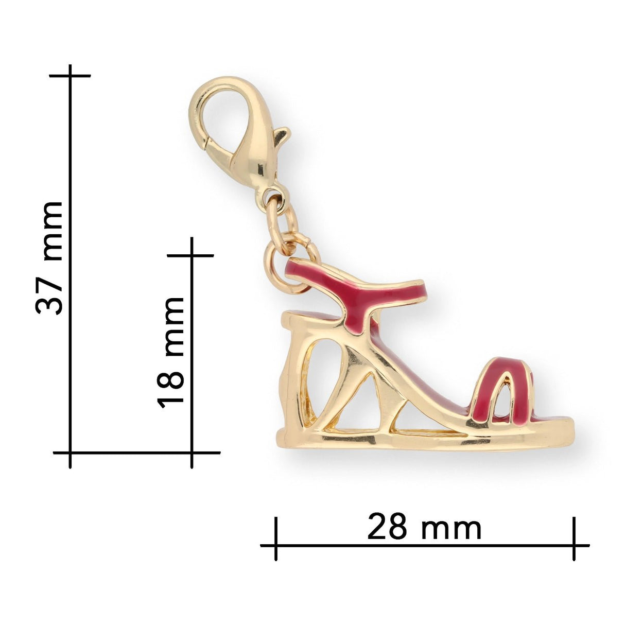 Charm / Anhänger “Keilsandal” - Farbe Gold/Bordeaux - PerlineBeads SA