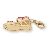 Charm / Anhänger “Keilsandal” - Farbe Gold/Rot - PerlineBeads SA