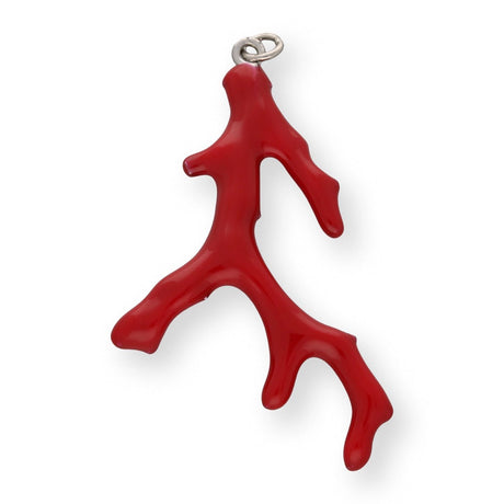 Charm / Anhänger “Koralle” - Farbe Rot/Silber - PerlineBeads SA