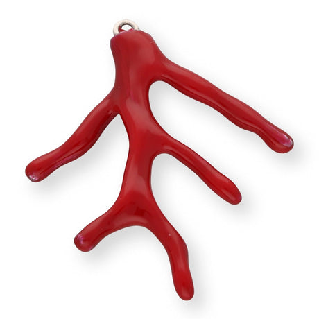 Charm / Anhänger “Koralle” - Farbe Rot/Silber - PerlineBeads SA