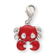 Charm / Anhänger “Krebs” - Farbe Rot/Silber - PerlineBeads SA