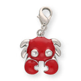Charm / Anhänger “Krebs” - Farbe Rot/Silber - PerlineBeads SA