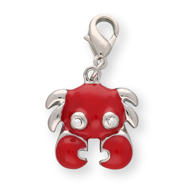 Charm / Anhänger “Krebs” - Farbe Rot/Silber - PerlineBeads SA