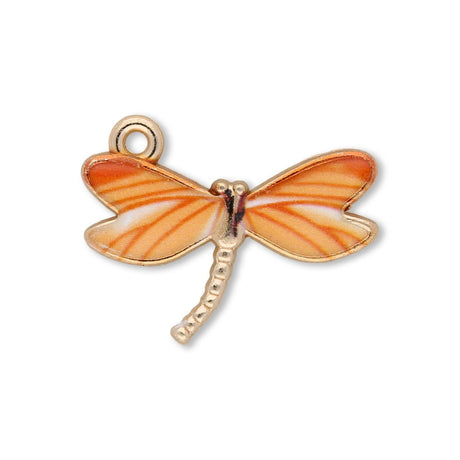 Charm - Anhänger Libelle - Orange - PerlineBeads SA