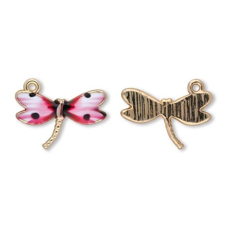 Charm - Anhänger Libelle - Pink - PerlineBeads SA