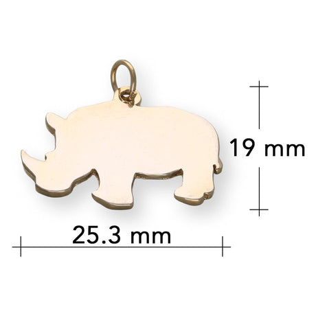 Charm / Anhänger “Nashorn” - Edelstahl Farbe Gold - PerlineBeads SA