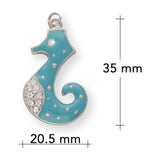 Charm / Anhänger “Seepferdchen” - Farbe Türkis/Silber - PerlineBeads SA