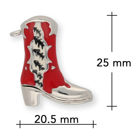 Charm / Anhänger “Western - Stiefel” - Farbe Silber/Rot - PerlineBeads SA