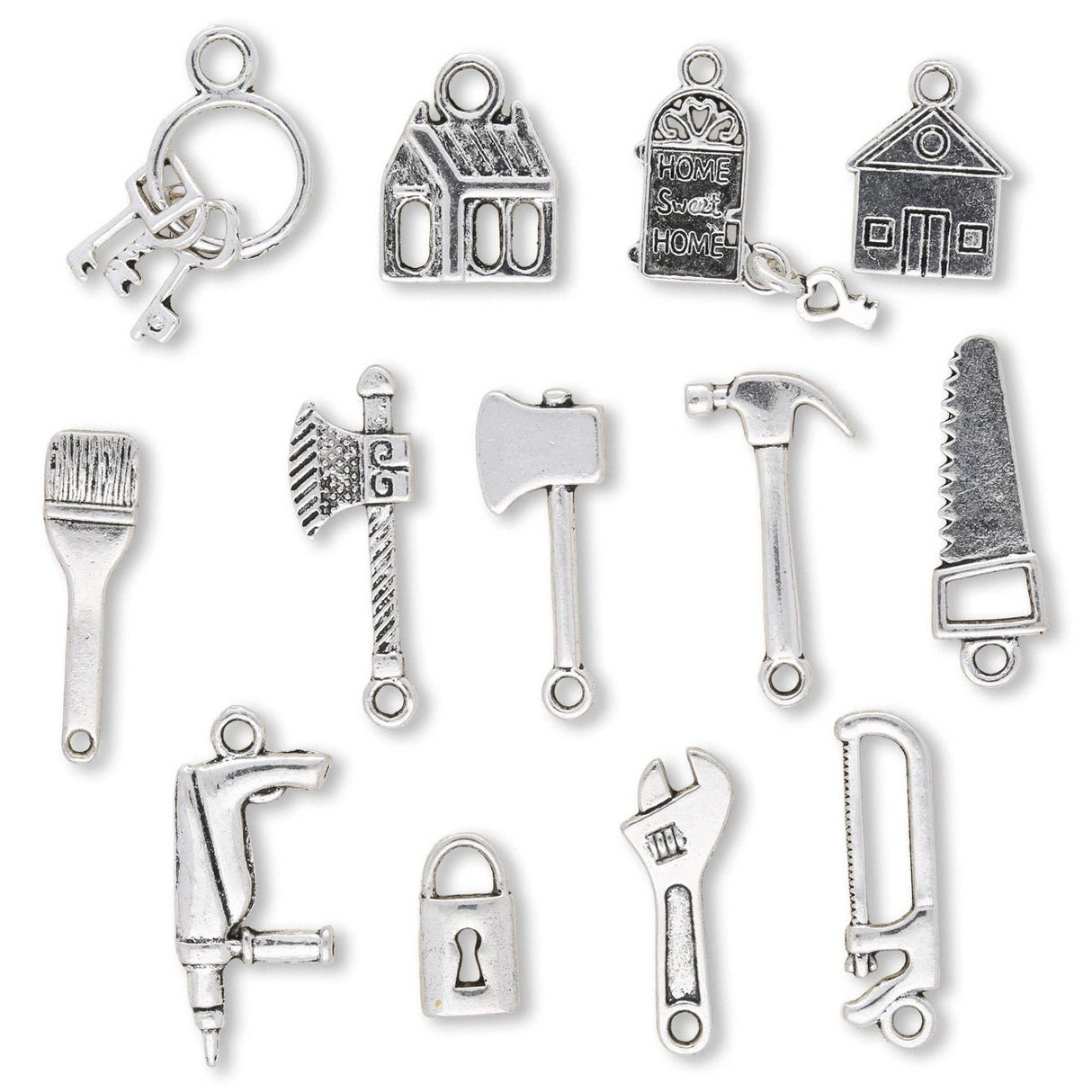 Charm Set “Home Sweet Home” (13 Stk.) - PerlineBeads SA