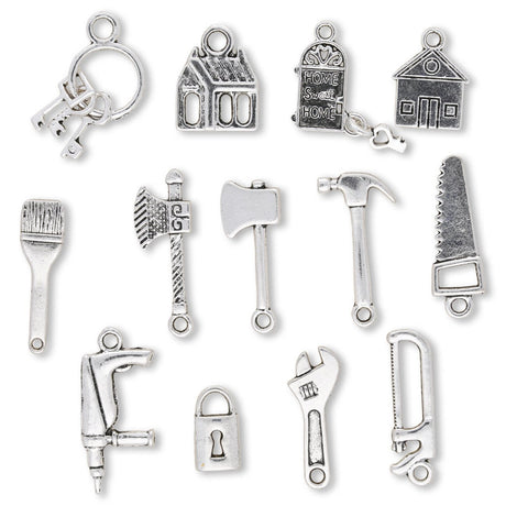 Charm Set “Home Sweet Home” (13 Stk.) - PerlineBeads SA