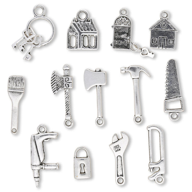 Charm Set “Home Sweet Home” (13 Stk.) - PerlineBeads SA