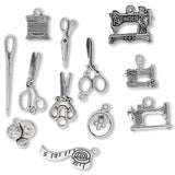 Charm Set “Nähwerkzeuge” (12 Stk.) - PerlineBeads SA