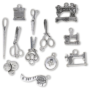 Charm Set “Nähwerkzeuge” (12 Stk.) - PerlineBeads SA