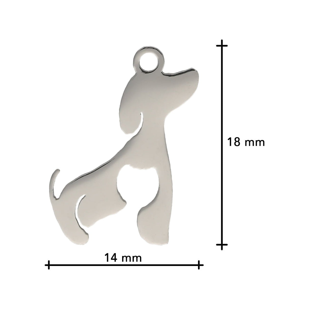 Charm/Anhänger "Dackel" – Farbe Silber - PerlineBeads