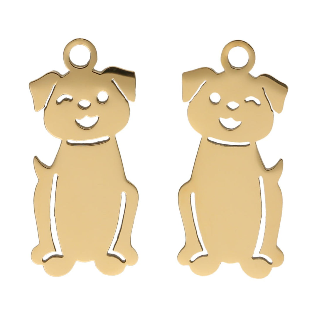 Charm/Anhänger "Hund" – Farbe Gold - PerlineBeads