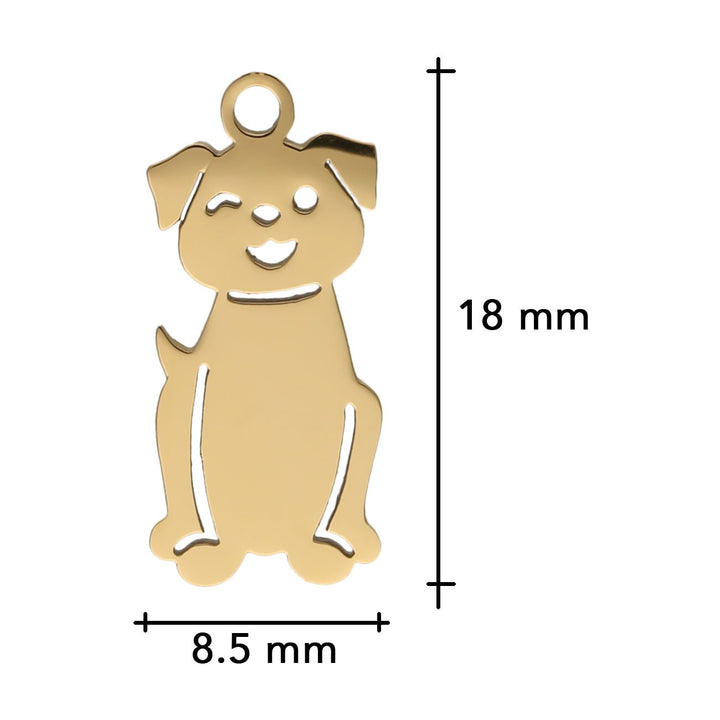 Charm/Anhänger "Hund" – Farbe Gold - PerlineBeads