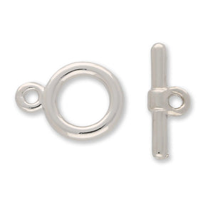 Claspgarten Knebelverschluss rund | 12 mm | 1 - strängig | rhodiniert (Silber) - PerlineBeads SA