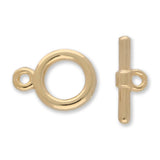 Claspgarten Knebelverschluss rund | 12 mm | 1 - strängig | vergoldet - PerlineBeads SA