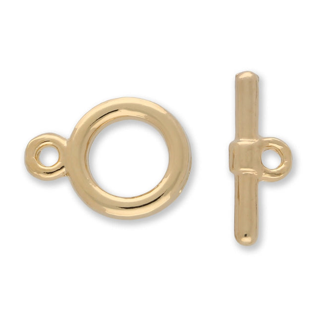 Claspgarten Knebelverschluss rund | 12 mm | 1 - strängig | vergoldet - PerlineBeads SA