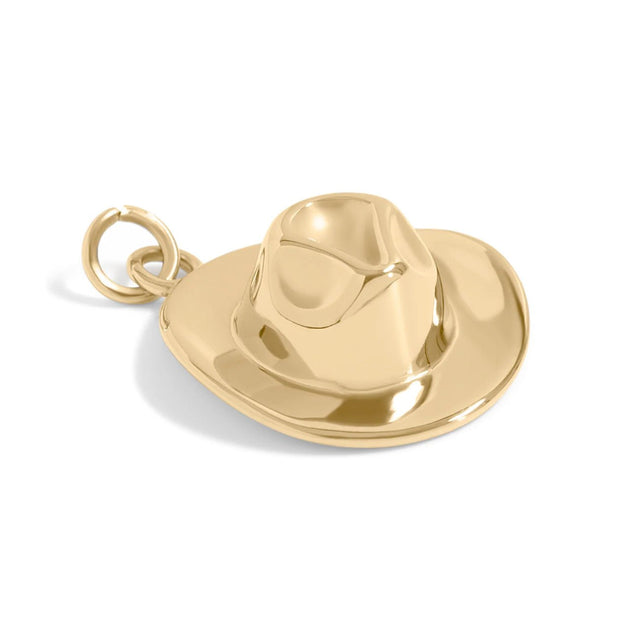 Cowboyhut Charm Anhänger • Edelstahl 18K Gold PVD • 20 x 17 mm - PerlineBeads SA