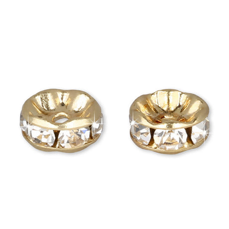 Cubic Zirkonia Spacer Perle – Farbe Gold - PerlineBeads SA