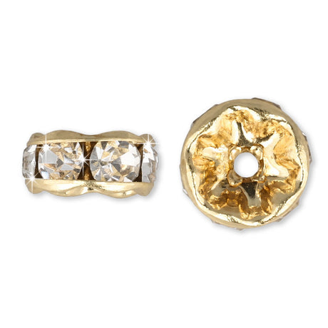 Cubic Zirkonia Spacer Perle – Farbe Gold - PerlineBeads SA