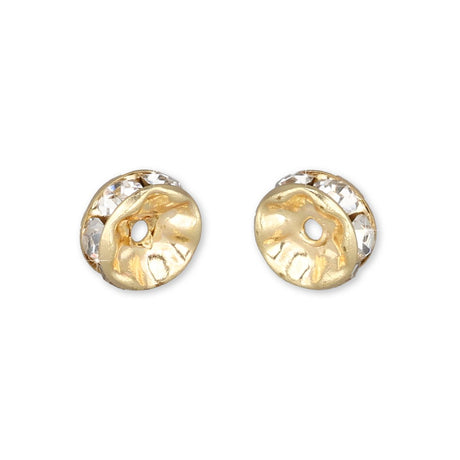 Cubic Zirkonia Spacer Perle – Farbe Gold - PerlineBeads SA