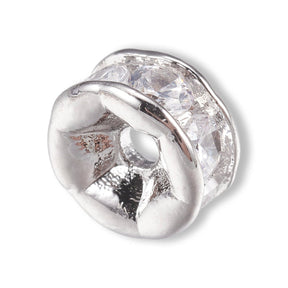 Cubic Zirkonia Spacer Perle – Farbe Platinum - PerlineBeads SA
