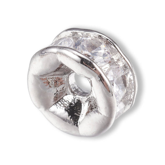 Cubic Zirkonia Spacer Perle – Farbe Platinum - PerlineBeads SA