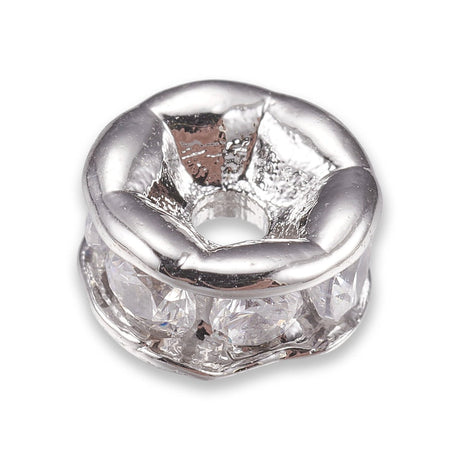 Cubic Zirkonia Spacer Perle – Farbe Platinum - PerlineBeads SA