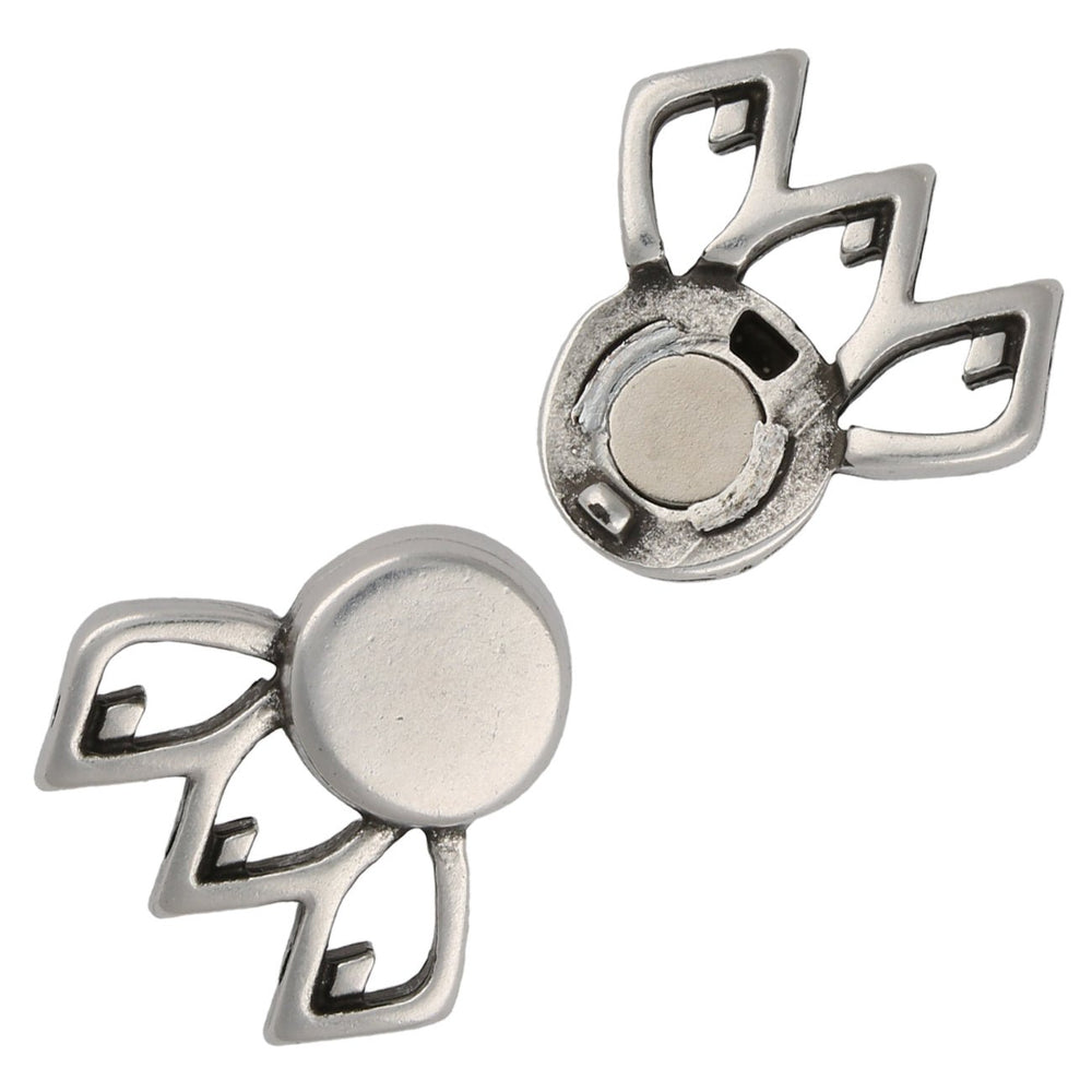 Cymbal™ Fylakopi III GemDuo Magnetic Clasp - Antique Silver Plate - PerlineBeads