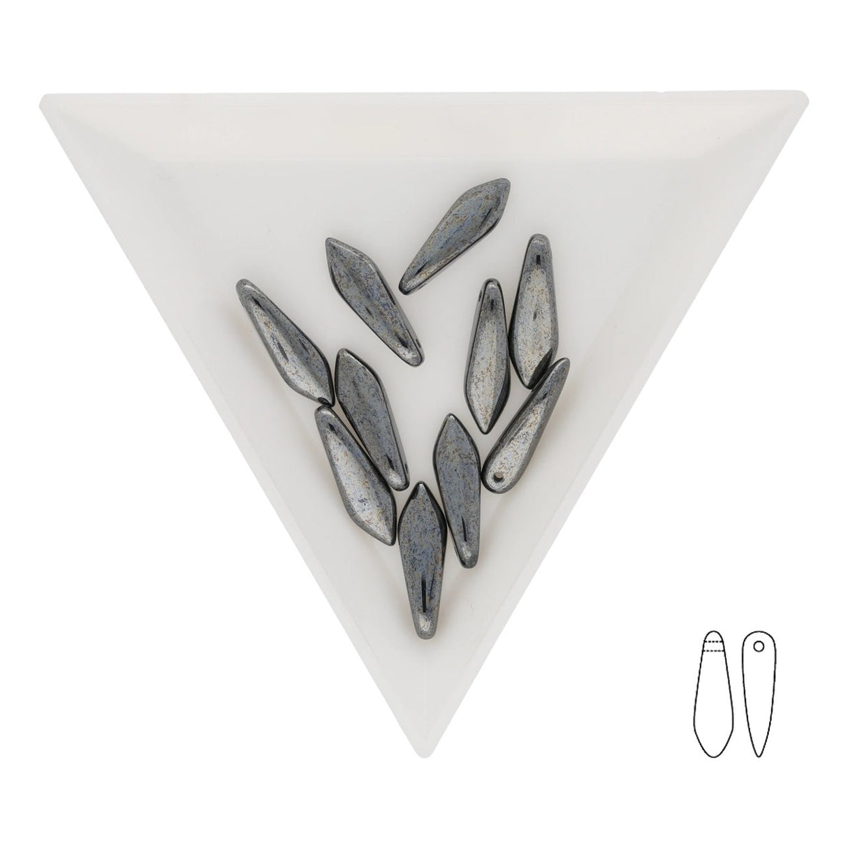 Dagger Bead 1 - Loch - Jet - PerlineBeads SA