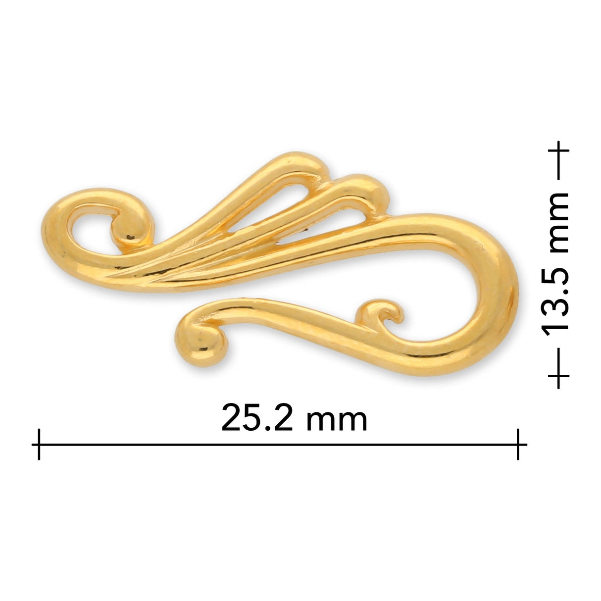 Dekorativer S - Haken Verschluss – goldfarben - PerlineBeads SA