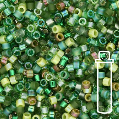 Delica 11/0 - DB - MIX03 - Mix Green Tones - PerlineBeads