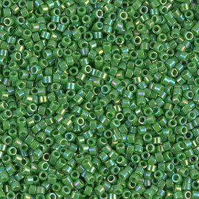 Delica 11/0 - DB163 - Opaque Green AB - PerlineBeads