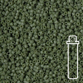 Delica 11/0 - DB2291 - Frost Opaque Glaze Dark Green - PerlineBeads SA