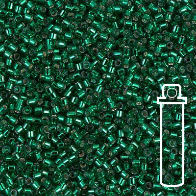 Delica 11/0 - DB605 - Silver Lined Emerald - PerlineBeads SA